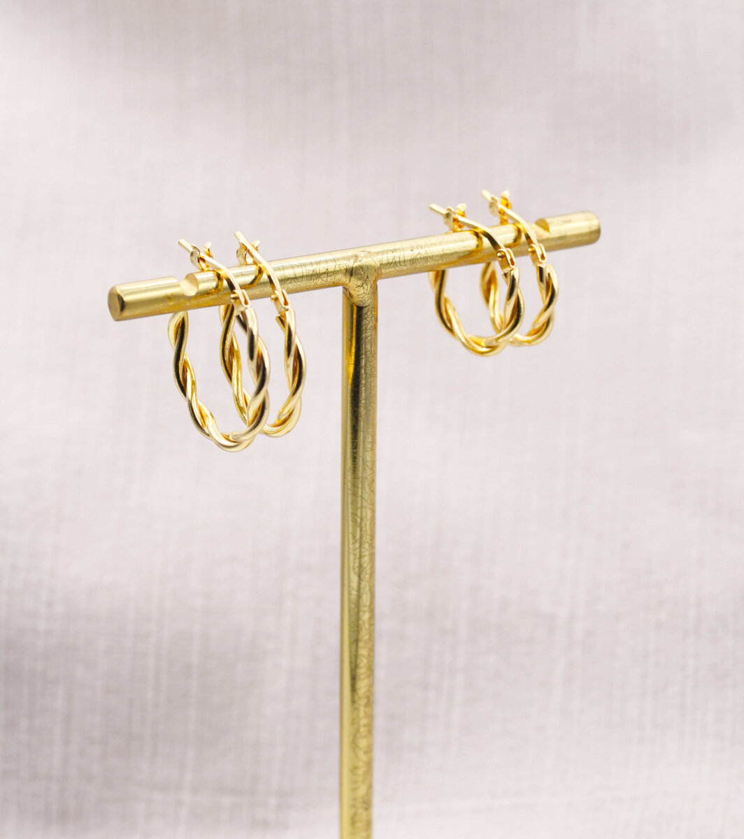 Goldene Hufeisen Paar Creolen Gold Creolen Geflochten 925 18k Gelbgold Vergoldet Ohrringe 925 Sterling Silber Goldschmuck Fuer Damen S0adq0by
